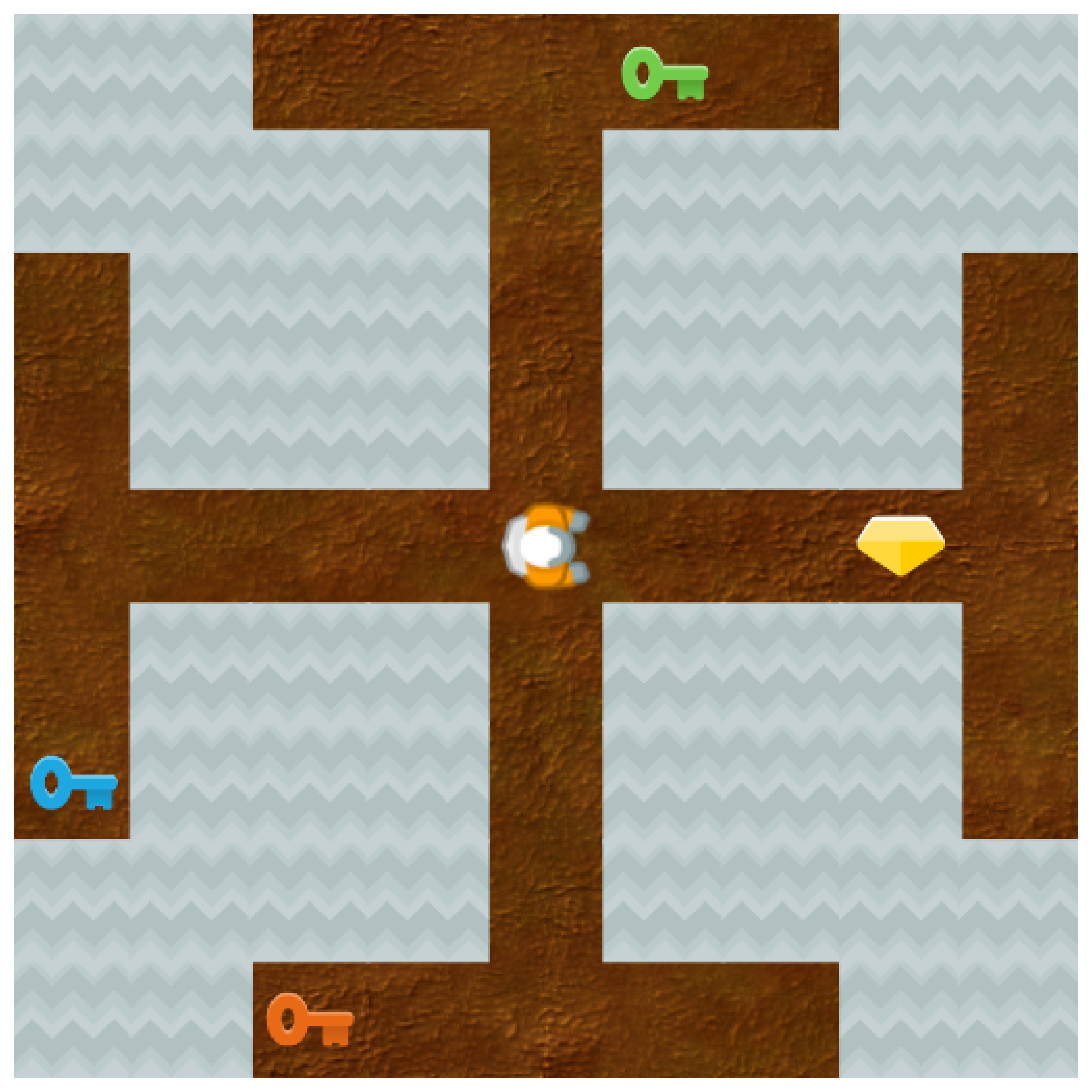 The cross maze used for offset steering experiments.